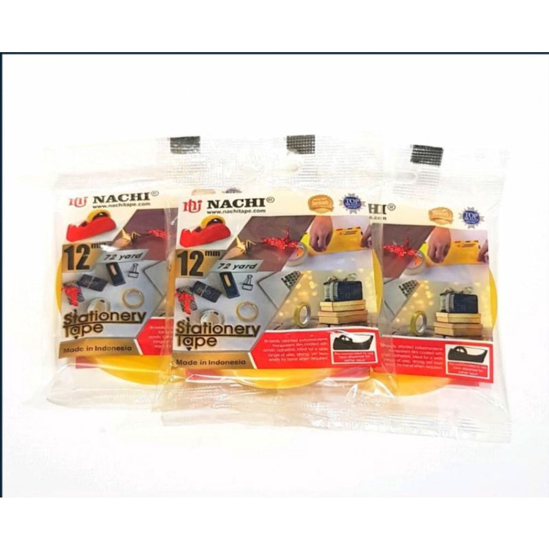 

Nachi Stationery Tape/Solasi Isolasi Seltip Nachi 12mm 24mm x 72Yard