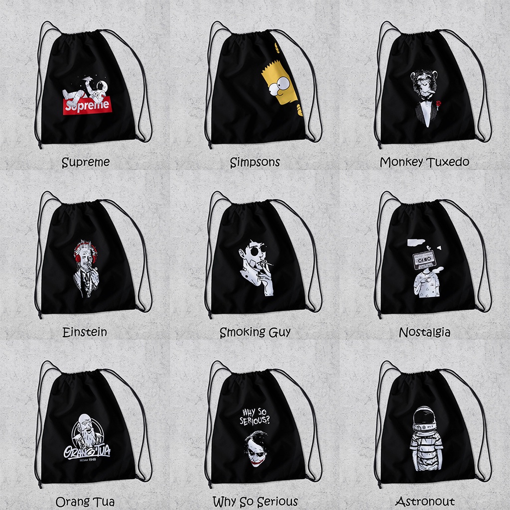 ZCO - Tas Serut Multifungsi Untuk Olahraga Sekolah Futsal Basket Berenang String bag Tas Serut Anti Air Untuk Pria Dan Wanita Terlengkap - New Stringbag Bts / String Bag Dengan Sablon Rubber Jepang 100% - Part II | Morybag