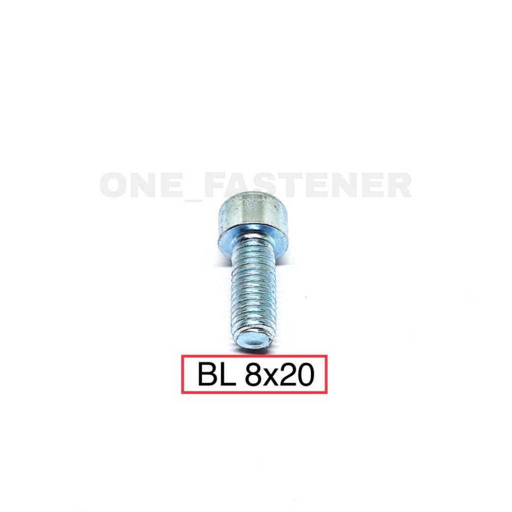 POLOS Baut L M8x20 PUTIH L6 8mm 2cm hex socket L Heads cap screw 12