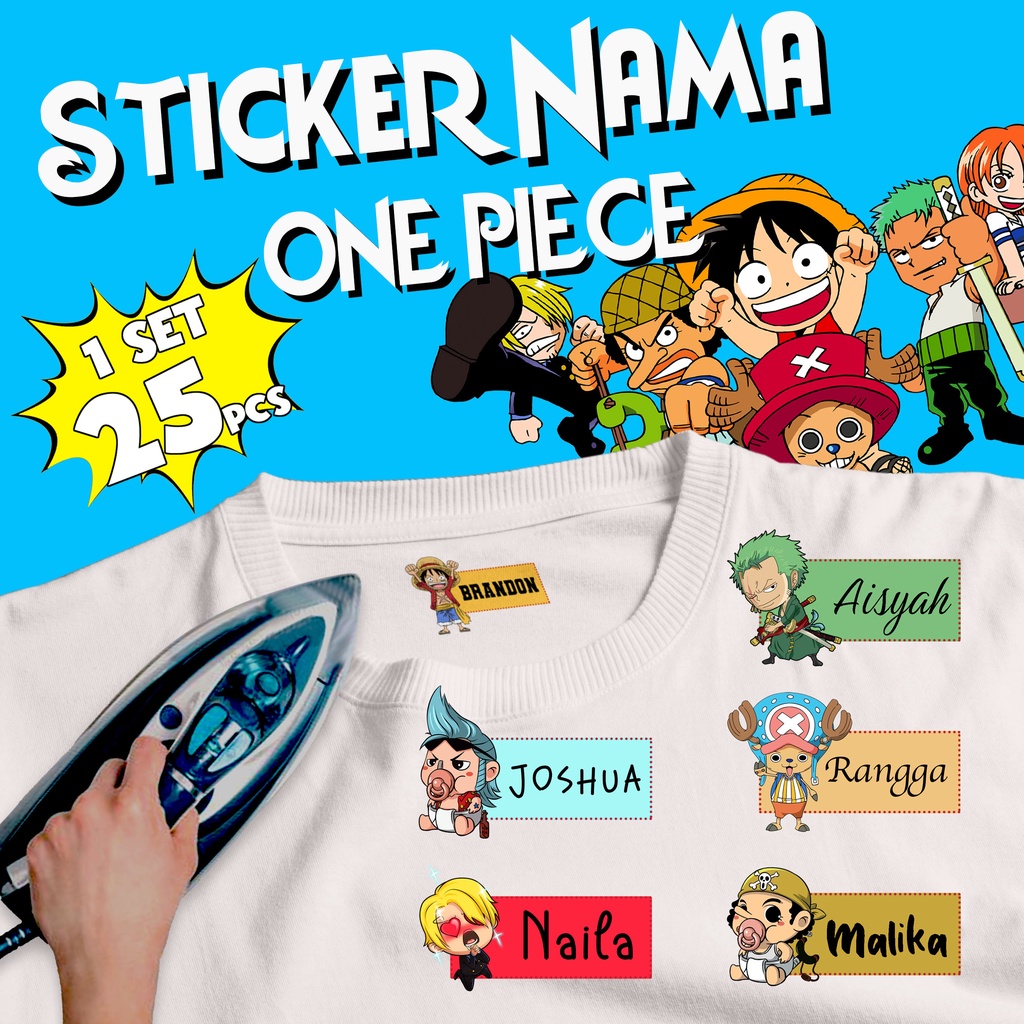 STICKER NAMA ONE PIECE LABEL NAMA PESANTREN LUCU MURAH LABEL KAOS ANAK LUCU LABEL BAJU STIKER NAMA BAJU ANAK BAJU MUSLIM KAOS MUSLIMAH LABEL NAMA MUSLIM LABEL NAMA ANAK MURAH LABEL NAMA KARAKTER LABEL ANAK SEKOLAH