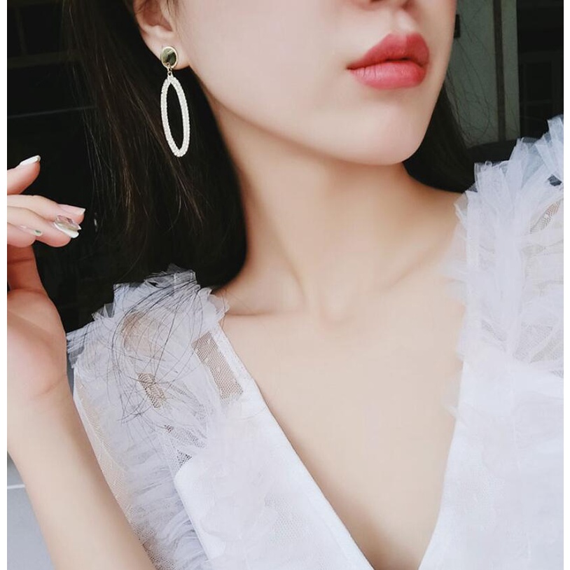 Sterling silver jarum aksesoris baru fashion Korea anting-anting berlebihan super flash rhinestone b