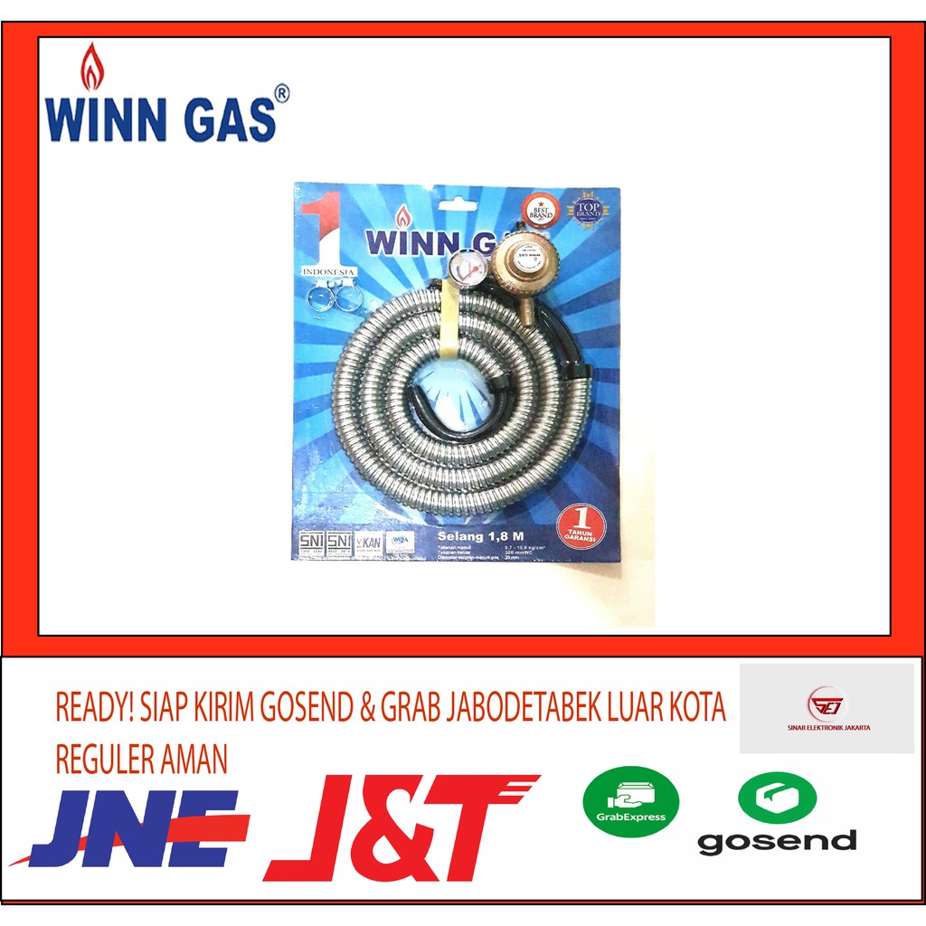 Selang Winn Gas Paket. Regulator Meter + Selang. SNI