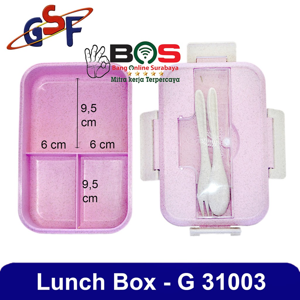 Husk Fiber Lunch Box 1000 ML Jerami Gandum + Sendok GSF-31003 Tepak Makan Praktis Free Sendok &amp;Garpu