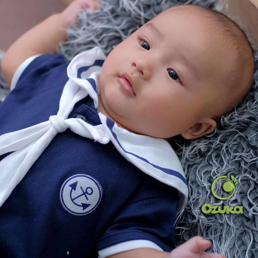 Baju Anak Bayi Laki Laki Jumper Romper Pelaut Sailor Ozuka