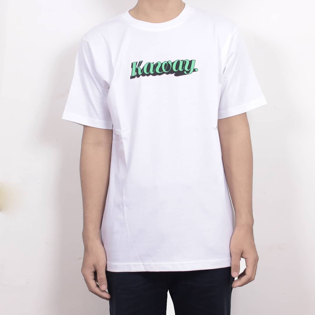 KAOS T-SHIRT PRIA/WANITA - KAWAY KAW-BLEND WHITE