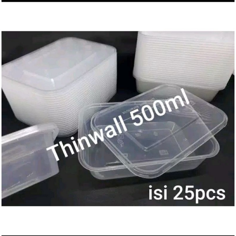 Thinwall Food Container 500ml / 750ml / 1000ml isi 25 pcs