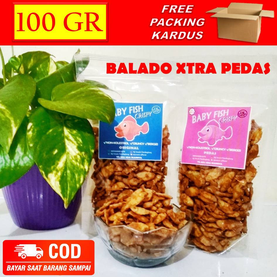 

(COD) IKAN CRISPY / BABY FISH CRISPY IKAN PEPETEK 100 GRAM - BALADO XTRA PEDAS