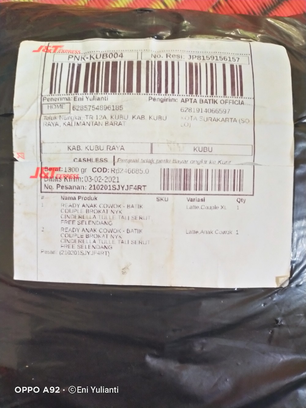 Ready Anak Cowok - Batik Couple Brokat Nyk Cinderella Tulle Tali Serut Free Selendang