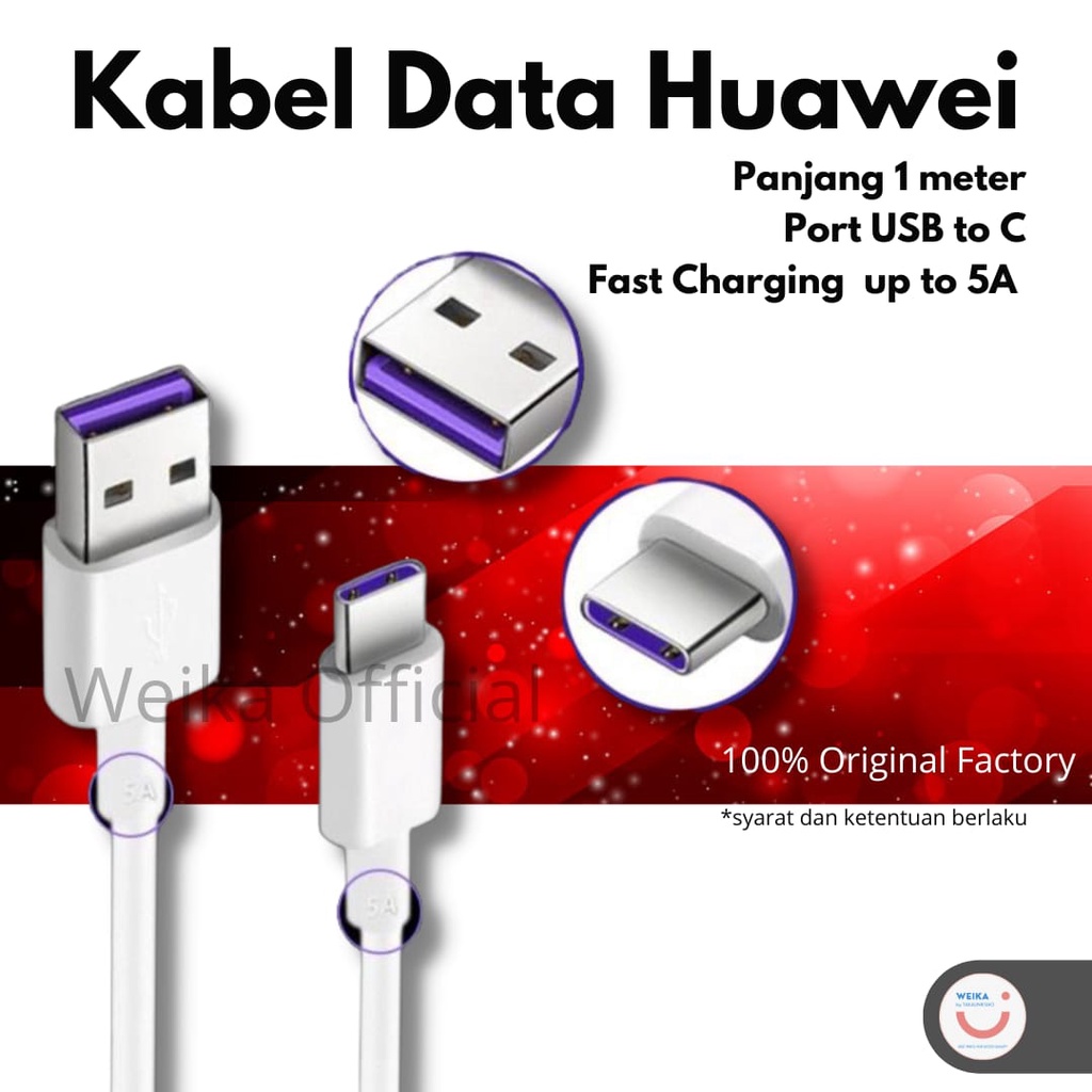 Kabel Data Charger Huawei Super Cable Super Charge Max 5A Type C