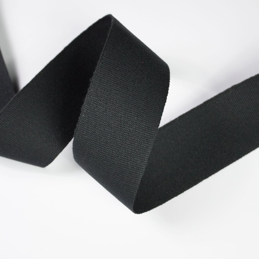 Label katun polos panjang 100 yard / pita label katun hitam