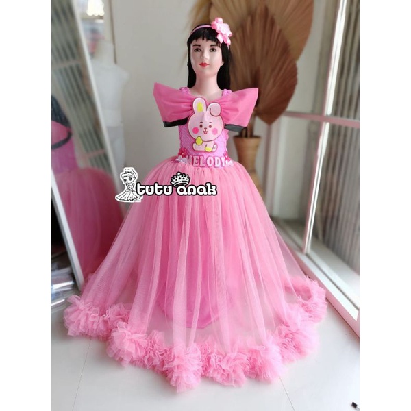 DRESS ANAK BTS / BAJU ANAK PEREMPUAN BTS / GAUN TUTU ANAK BTS / BAJU BTS ANAK / GAUN CUSTOM ANAK BTS