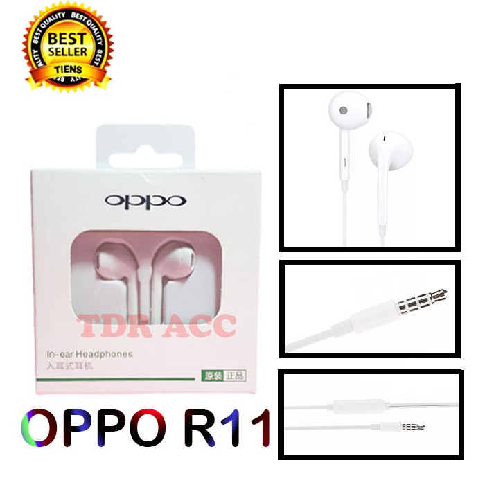 HEADSET - HANDSFREE - EARPHONE - R9 - R11 - FOR OPPO - VIVO - STEREO MEGABASS PACKINGAN IMPORT 100%
