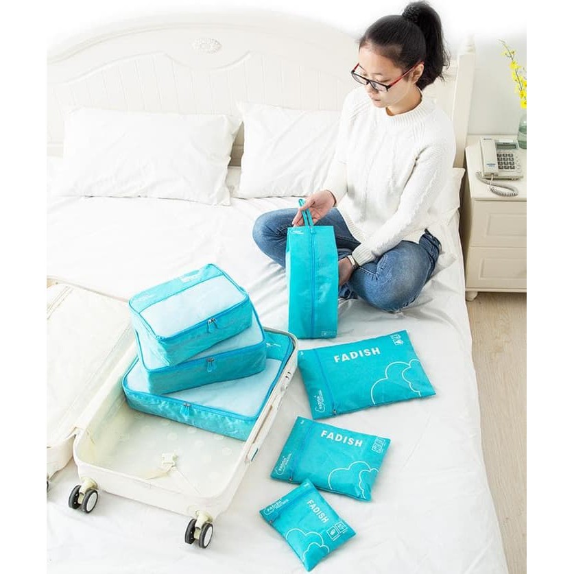 Murah RR B671 Travel Bag FADISH Organizer 7 in 1 set isi 7 tas fungsi berbeda kualitas Baik