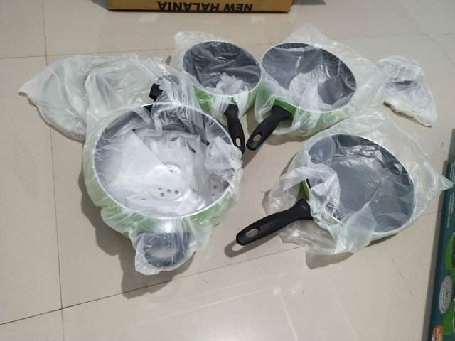 Maxim New Halania 7 Pcs Set . Panci Set 7 Pcs - Hijau . Baru & Original