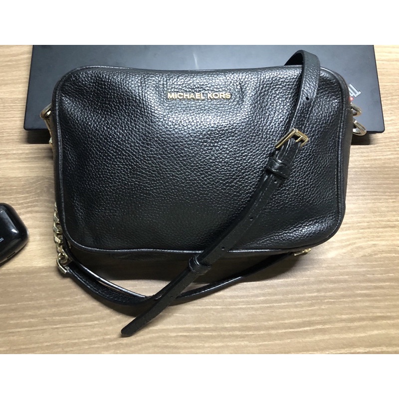 Tas michael kors mk sling camera bag ginny leather crossbody hitam preloved