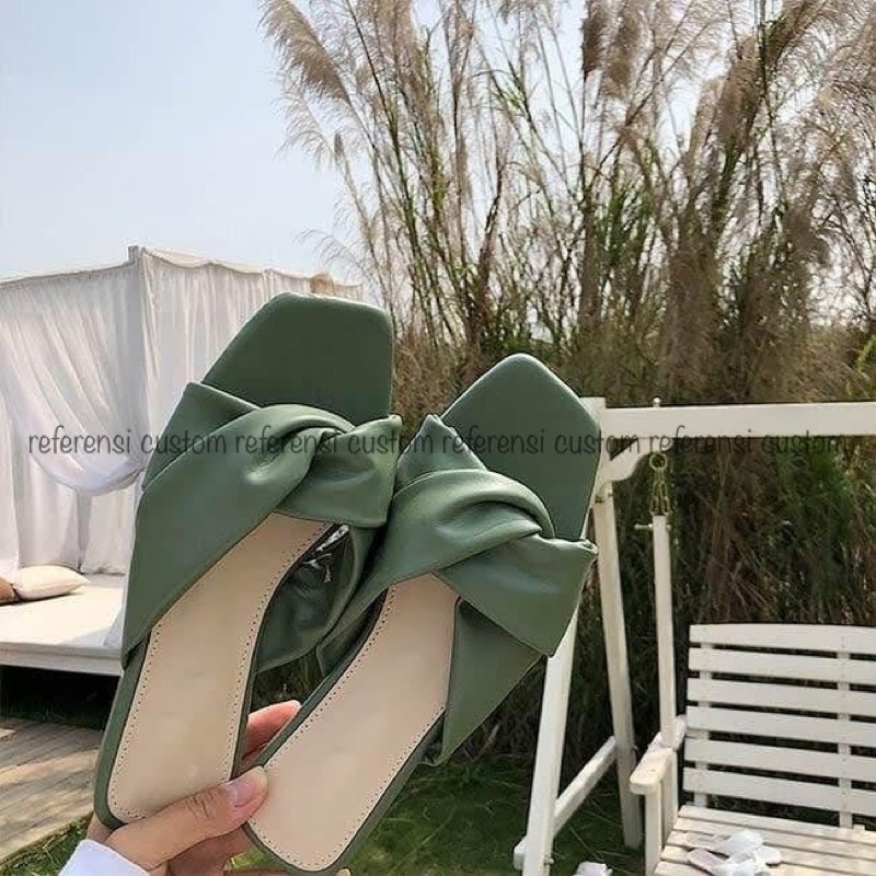 Flatsandal Selop Kerut Sandal Teplek Size Besar Sandal Teplek Ukuran Besar 41 42 43 44 45 46