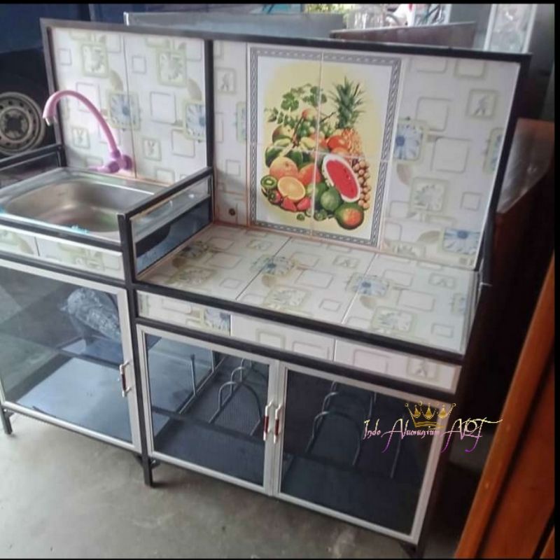 Wastafel Rak Dapur Lemari Dapur Bahan Alumunium