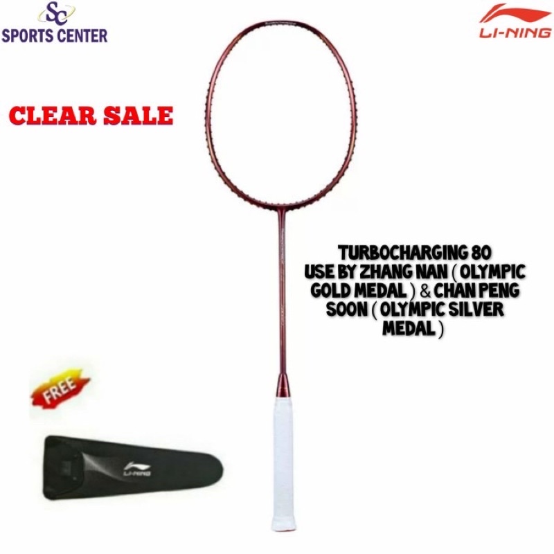 Clear Sale Raket Badminton Lining Turbo Charging 80 AYPQ144 Zhang Nan