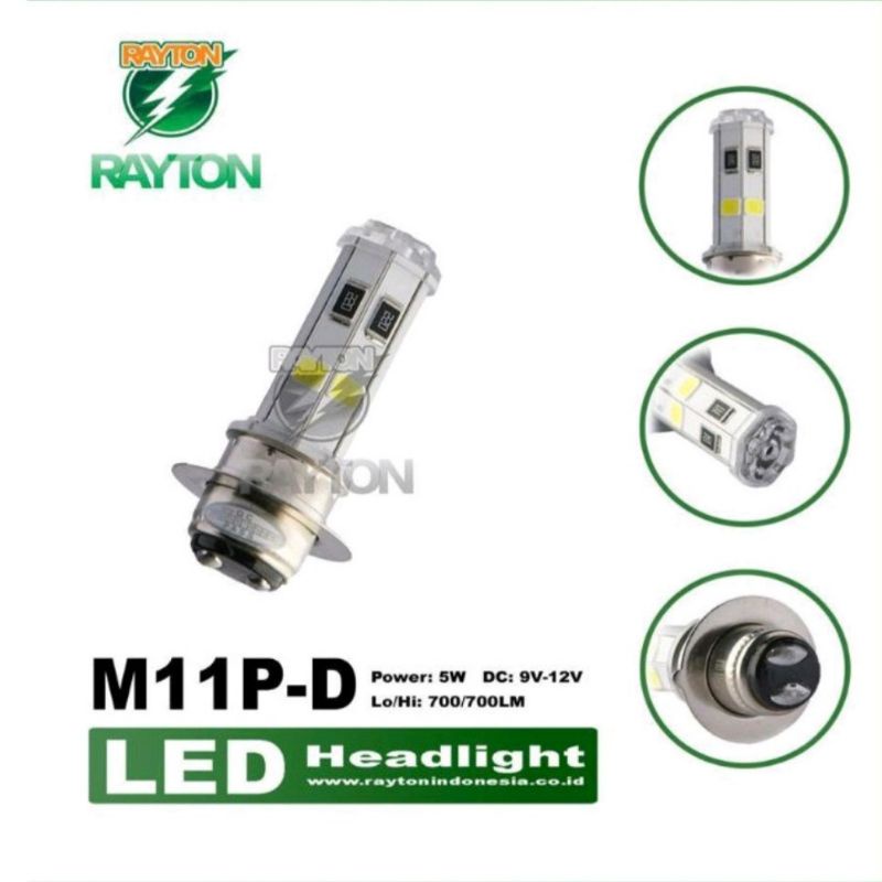 Lampu LED RTD RAYTON Original Motor Bebek Matic M11P + Senja Biru Soket H6 &amp; H4