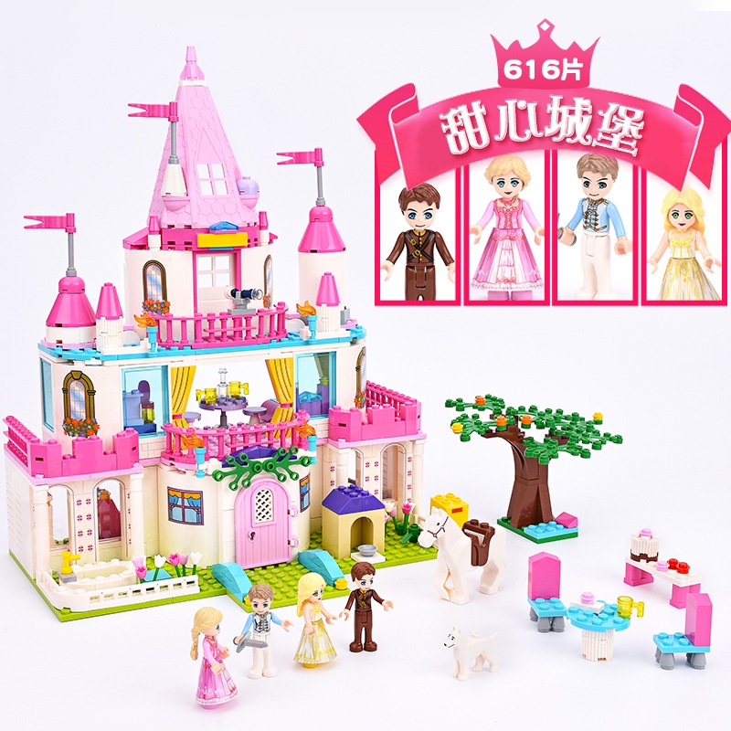 LEGO BRICK SUSUN RUMAH VILLA CASTLE PRINCESS MEWAH 3 TINGKAT LEVEL / 616 PCS MAINAN ANAK  KASTIL IST