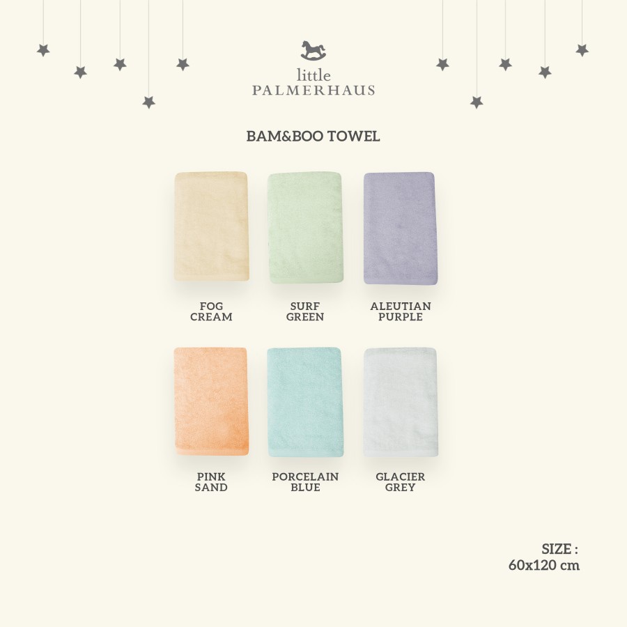 Little Palmerhaus BAM &amp; BOO Towel Bayi 60x120cm - 70x140cm / Anak / Dewasa (Handuk Polos) / Bamboo
