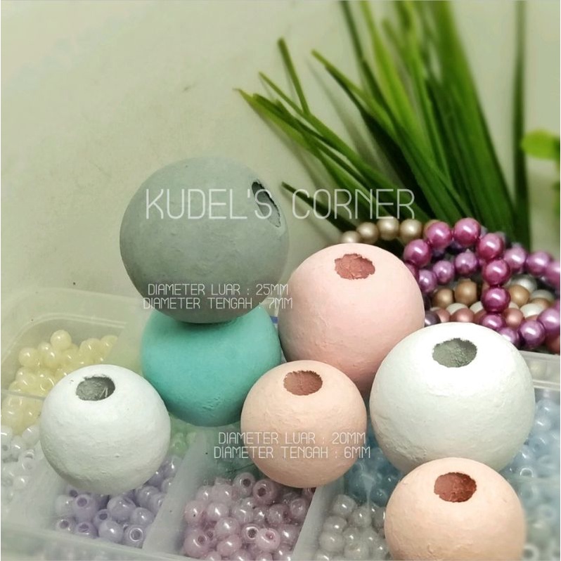 6pcs/lot Manik kayu bulat macaroon 20mm-25mm