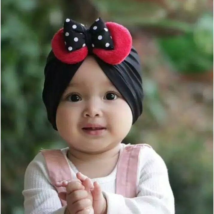 turban bayi MINIE MOUSE/hijab anak bayi