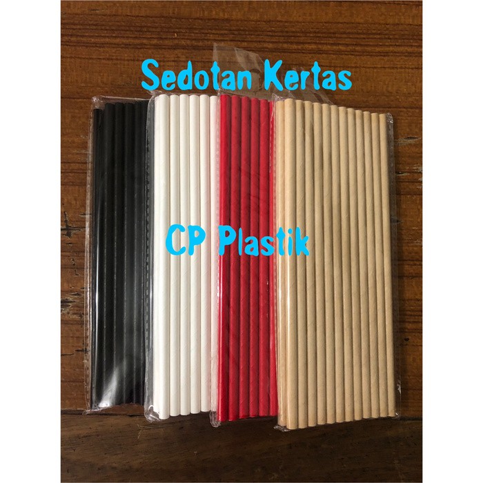 Promo Sedotan Kertas | Paper Straw Polos (isi +/- 25 pcs) Diskon