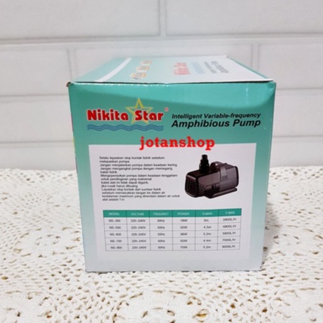 MESIN NIKITA STAR NS 900 NS900 POMPA KOLAM AMPHIBIOUS PUMP AQUARIUM AQUAPONIK AIR MANCUR