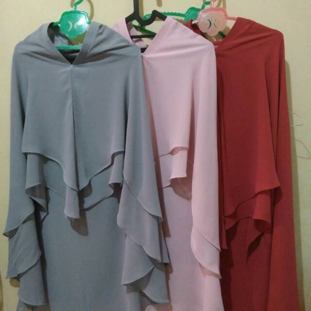 Jilbab syari murah / khimar syari 2 layer tanpa pet