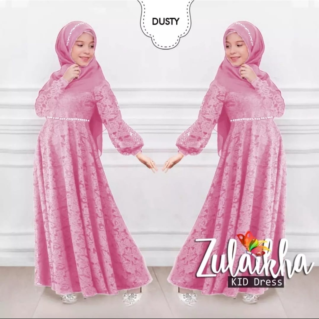 dres brokat - baju anak 3-12tahun - dres terbaru