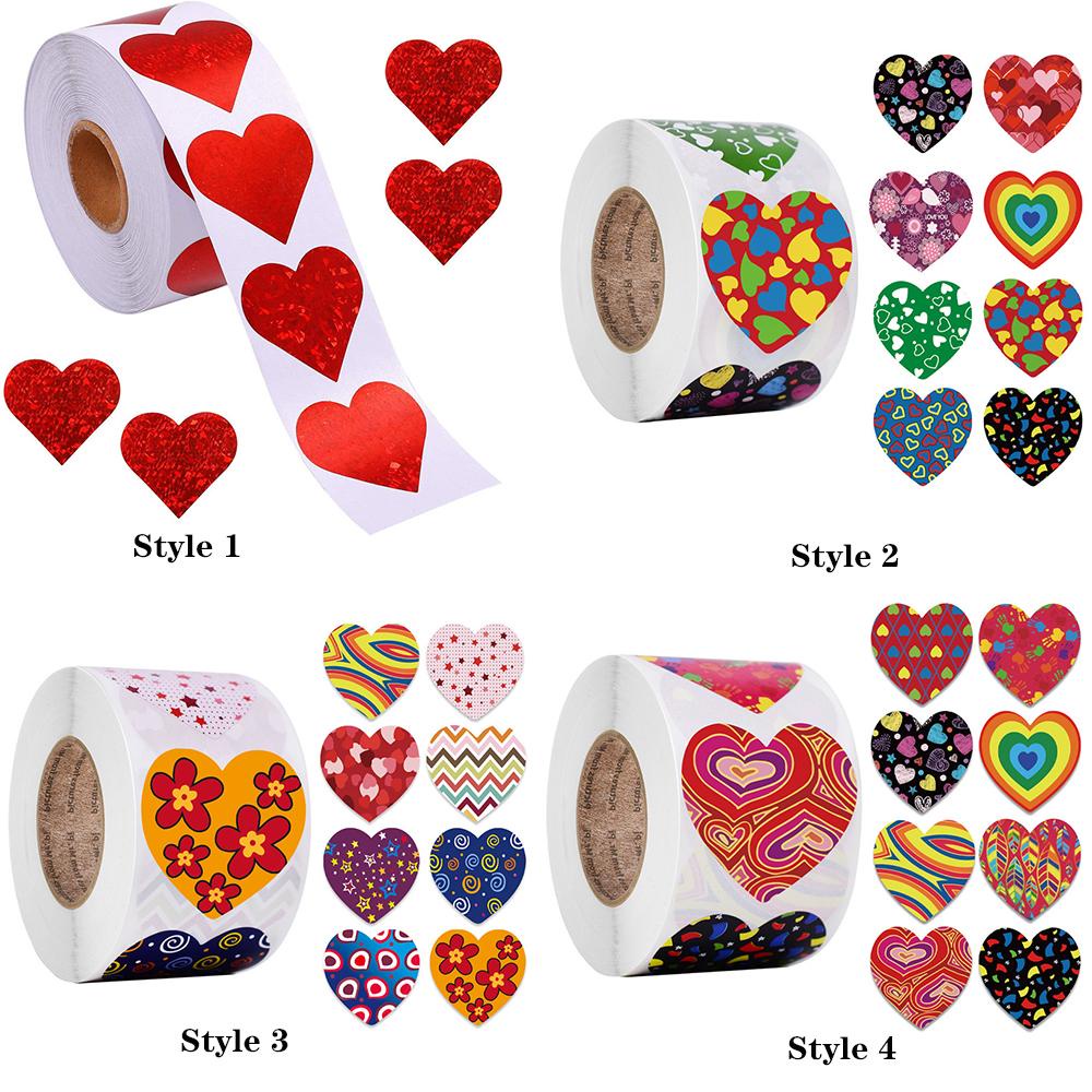 Nanas 500pcs /Roll Kemasan Kertas Stiker Scrapbooking Baking Sign Hari Valentine Gift Box Packing