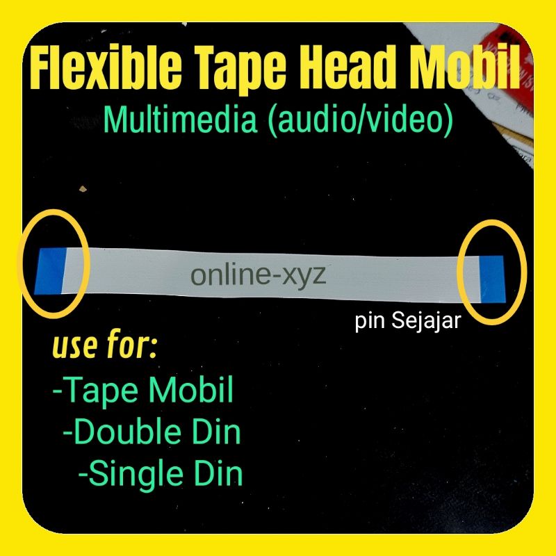 Kabel Flexible searah Tape Head Car Mobil Audio Video Multimedia Double Din / Single Din 9pin 13pin 