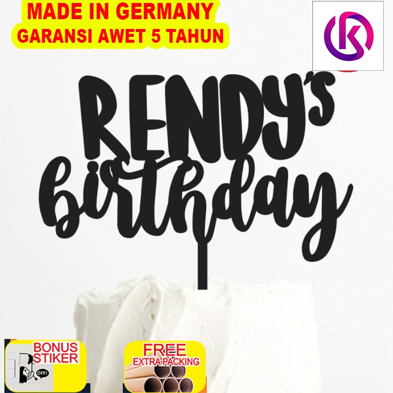 

Terlaris T-19 / BIRTHDAY TOPPER / CAKE TOPPER / CUSTOM CAKE TOPPER / HIASAN KUE - 10cm