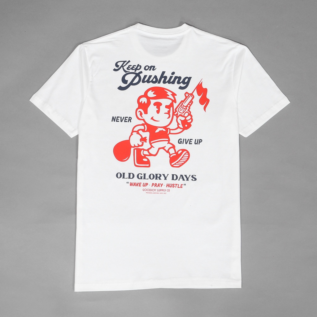 Kaos Pria Goodjoy Supply Co Original - Good Boy - Off White / Mustard Yellow - Premium Combed 24s