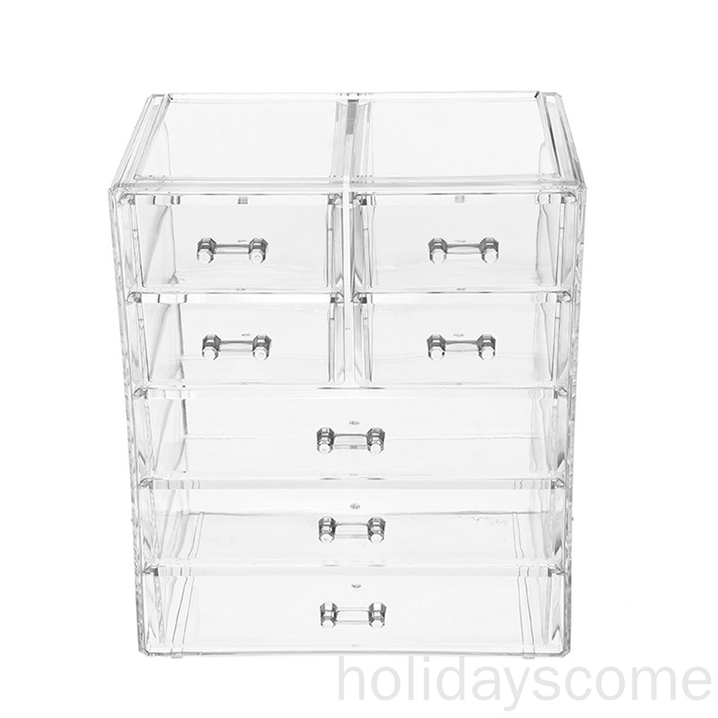 Hy Transparent Dressing Table Organizer Cosmetics Storage Box 5 Layer 7 Drawers Acrylic Skin Care Finishing Case Shopee Indonesia