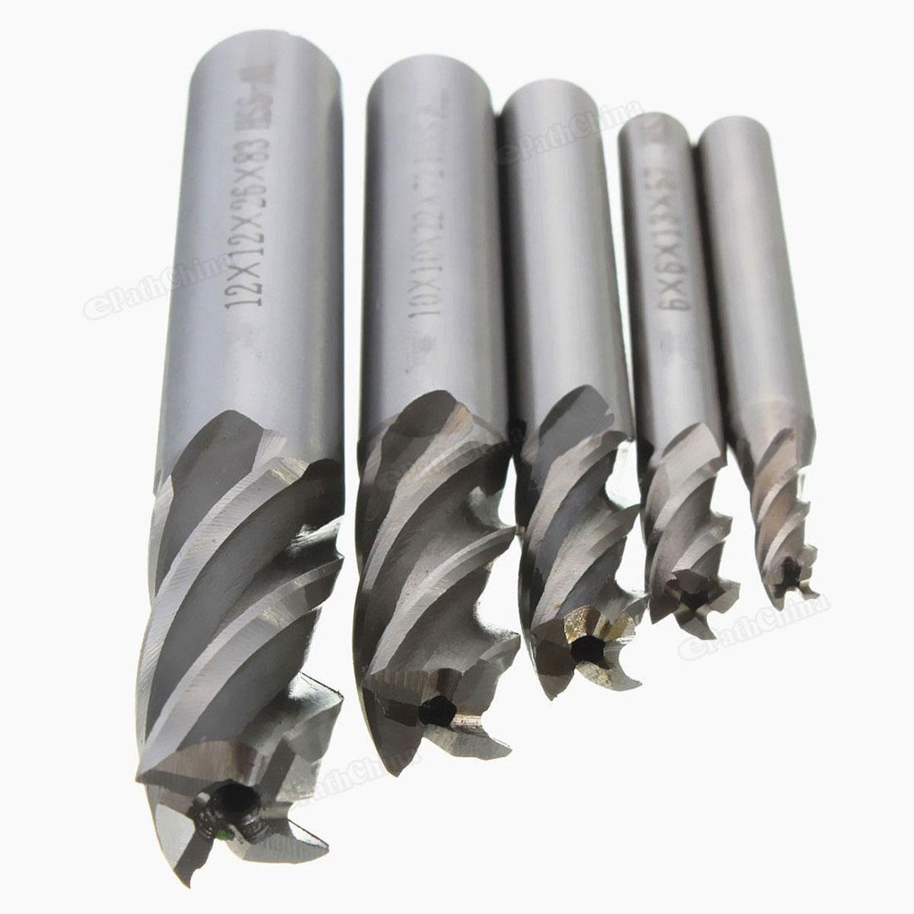 5Pcs Mata Bor CNC Straight Shank 4 Flute End