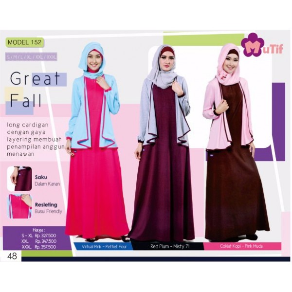 Baju mutif 152|Dress Muslimah|Hijab Fashion|Gamis