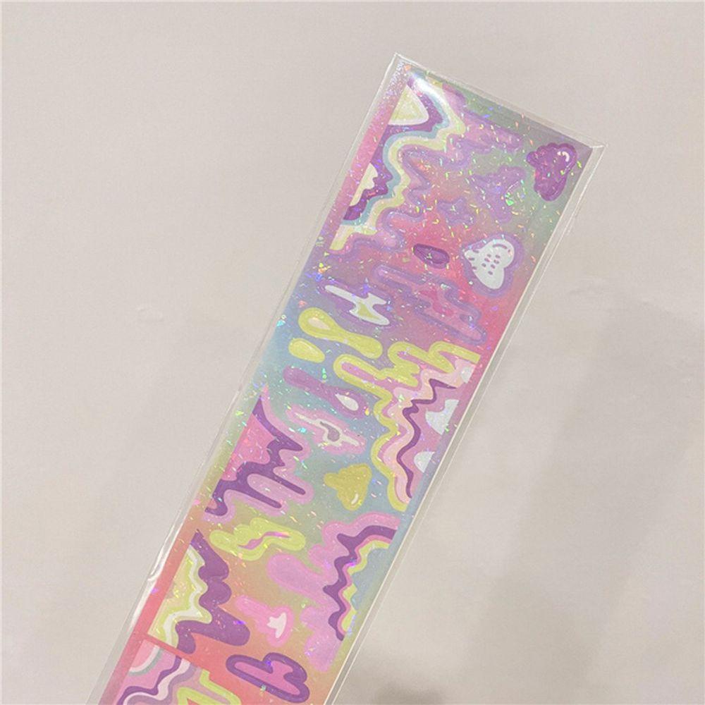 Stiker Laser Gelombang Agustina Korea Kawaii Notebook Album Foto Kalender Dekorasi Sticker