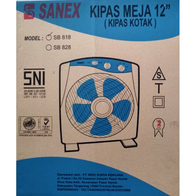 Sanex Kipas Angin Box 12&quot;