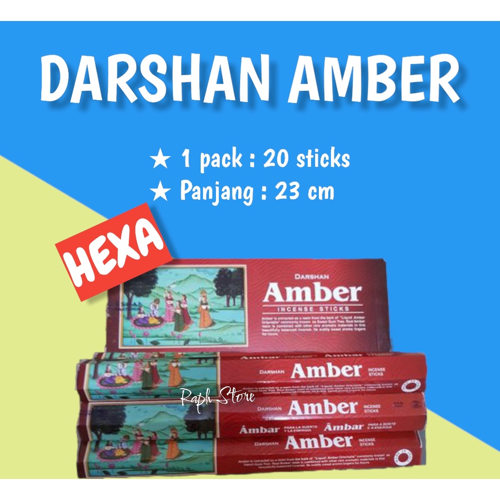 Dupa Hio Darshan Amber Hexa Handmade isi 20 batang