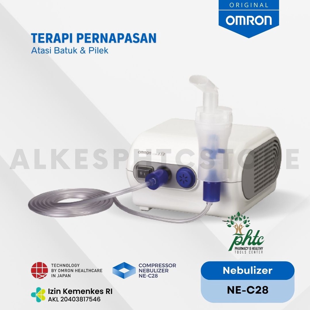 OMRON Kompresor Nebulizer Omron NE-C28 l Alat Uap Inhalasi Omron NE C28 / Alat Terapi Uap Pernapasan