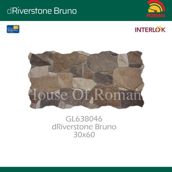 KERAMIK LANTAI ROMAN Interlok dRiverstone Bruno 30x60 GL638046 (ROMAN House of Roman)