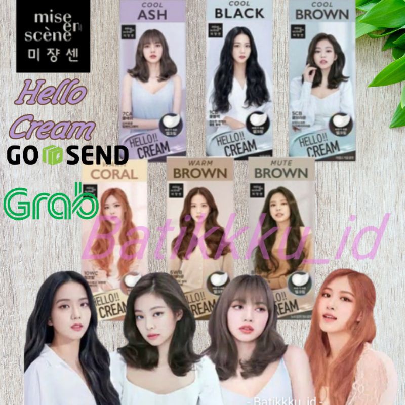 NEW Mise en Scene Hello Cream Dye Hair Coloring Cream Pewarna Rambut Original Korea