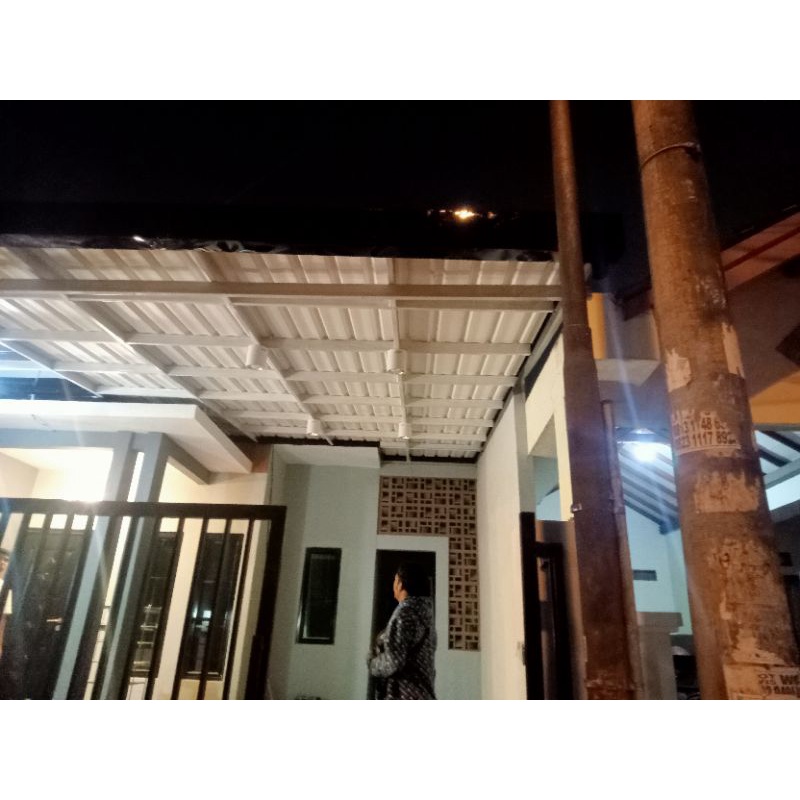 kanopi baja ringan atap alderon rs cet putih all.in terpsang rapi