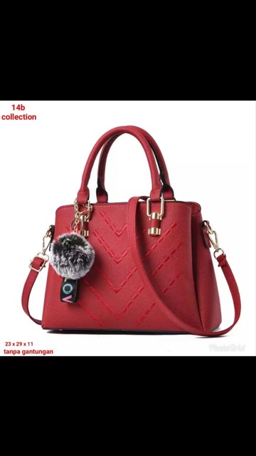 NEW COOM TAS WANITA HANDBAG BORDIER V TANPA POM2 14B
