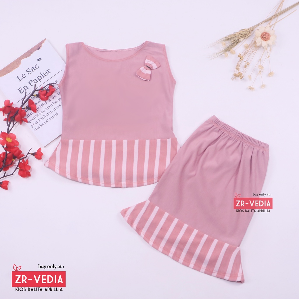 Setelan Zizi Bayi uk 6-18 Bulan / Atasan Bawahan Rok Perempuan Baju Pesta Model Dress Peplum Cewek