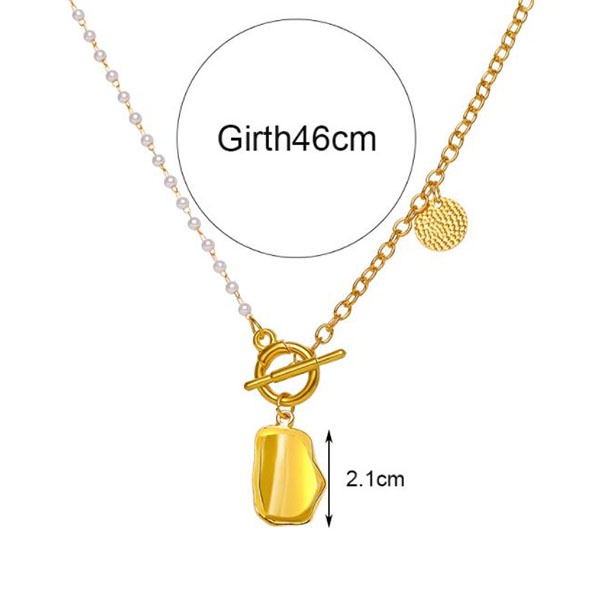 kalung golden alloy irregular meyal necklace jka228 (3E1)