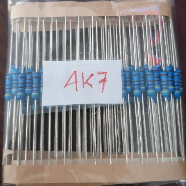 R 4K7 1/2W metal film taiwan 100biji