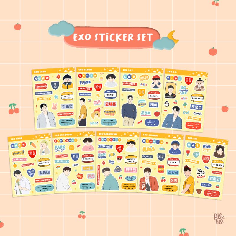 

E-X-O STICKER SET / CHANYEOL D.O. KAI SEHUN BAEKHYUN SUHO XIUMIN CHEN LAY